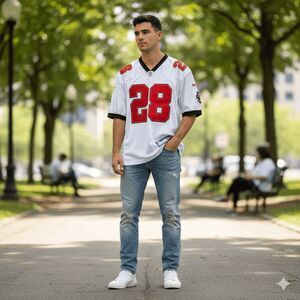 VTG Tampa Bay Buccaneers NFL Warrick Dunn 28 ON FIELD Reebok Football Jersey 2XL